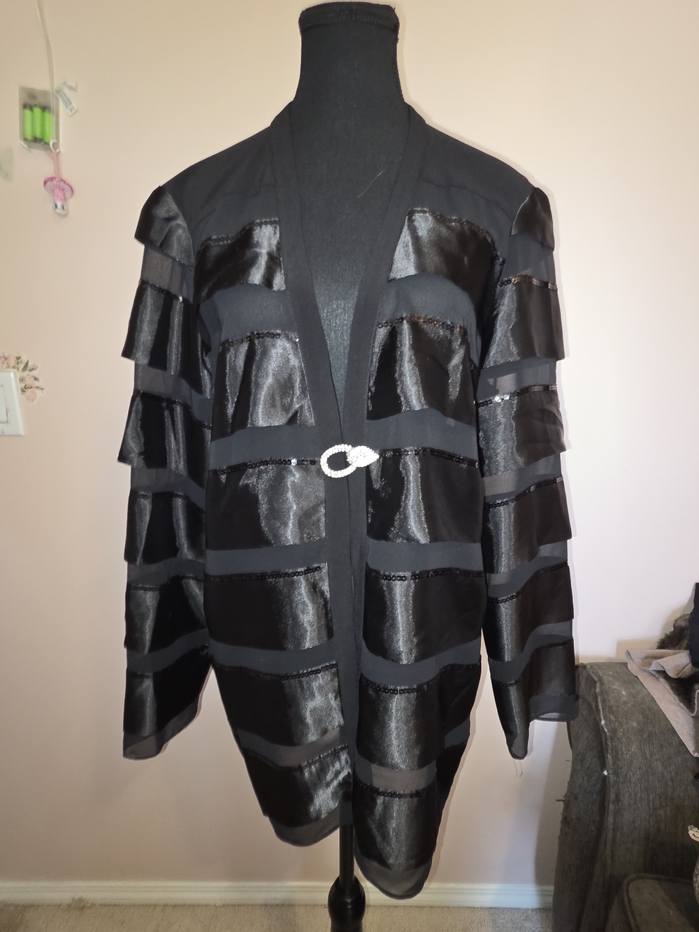 Joseph Ribkoff Sequin Trim Color Block Jacket XL - Picture 2 of 14